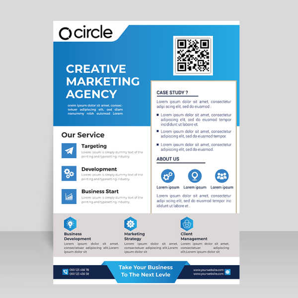 Premium abstract flyer brochure with qr code - freepng