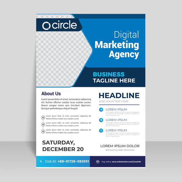 Blue corporate info leaflet vector - freepng