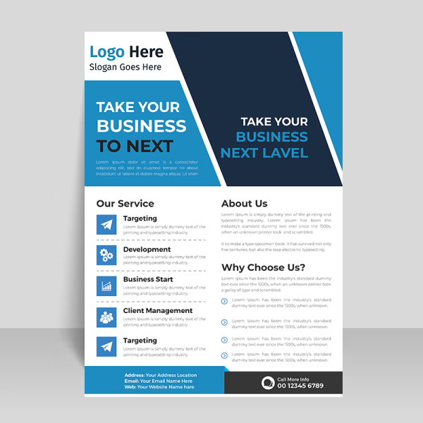 Blue corporate vector brochure - freepng