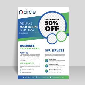 Discount flyer vector for free
