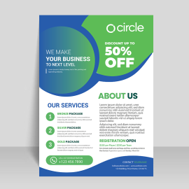 Gradient green flyer template vector for free