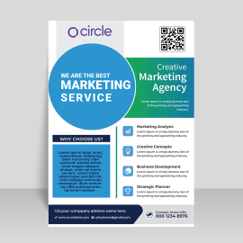 Green flyer template design for free vector