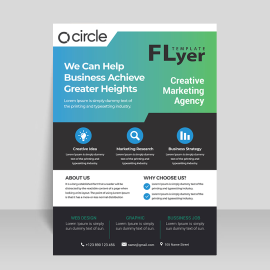 Gradient blue and green aesthetic flyer poster