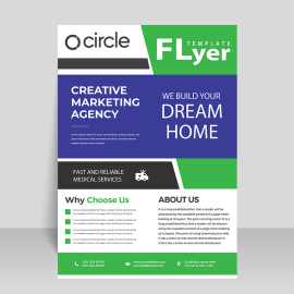 Green blue flyer template for free