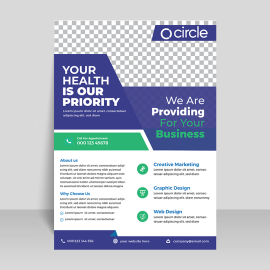 Dark purple flyer with image