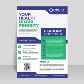 Blue green abstract leaflet vector