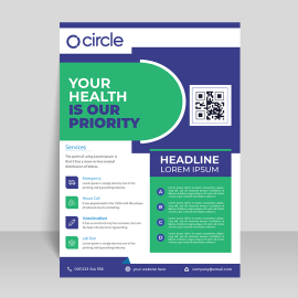 Green blue vector flyer template