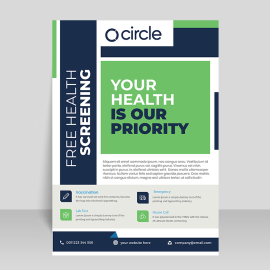 Green abstract brochure flyer template