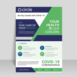 Green color flyer template vector