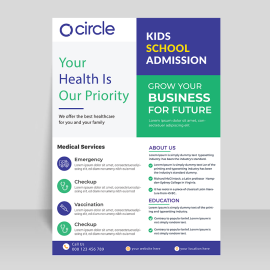 Blue green simple abstract vector template