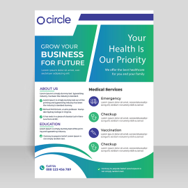 Gradient blue green vector leaflet