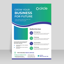 Gradient blue green vector leaflet