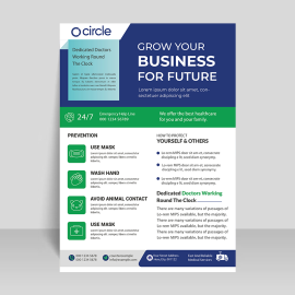 Blue green leaflet vector brochure