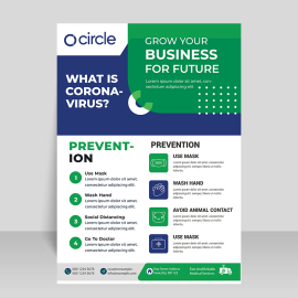 Navy blue and green vector design template