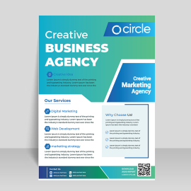 Ice blue vector flyer template