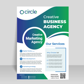 Abstract circle design vector flyer leaflet template