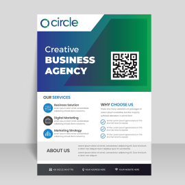 Blue green gradient vector design template