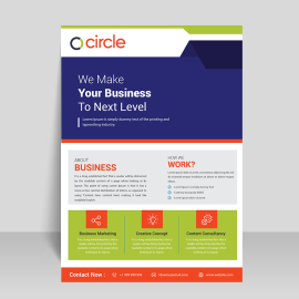 Blue professional info poster design