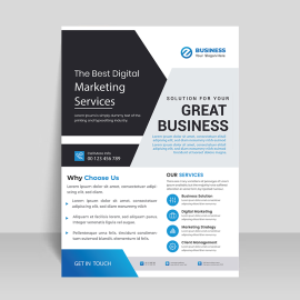 Black grey vector  leaflet design template