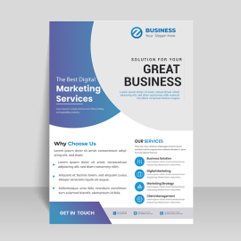 Grey circular abstract vector flyer design