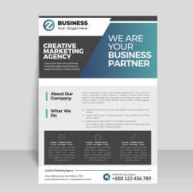 Black business leaflet template design for free