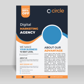 Vector marketing agency flyer design template for free