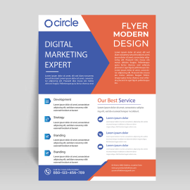 Modern look flyer design abstract shapes