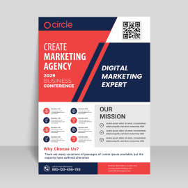 Blue creative business flyer template