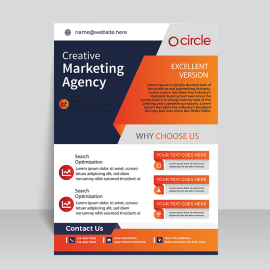 Orange flyer brochure template vector