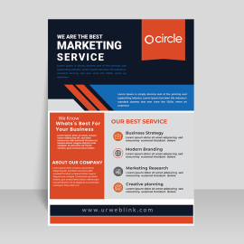 Orange abstract blue leaflet design vector