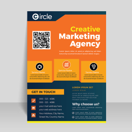Orange Creative marketing flyer template
