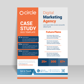 Grey orange professional flyer leaflet ready to print