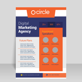 Orange leaflet design vector