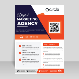 Business flyer template design vector for free