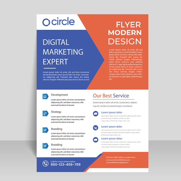 Modern look flyer design abstract shapes - freepng