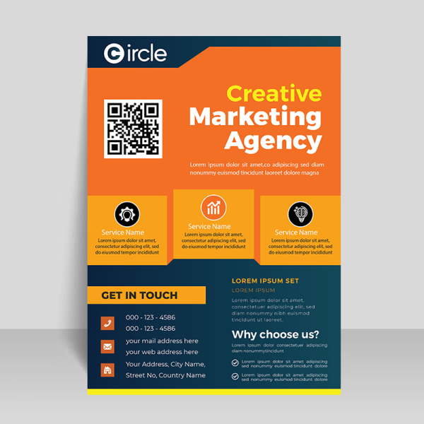 Orange Creative marketing flyer template - freepng