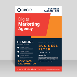 Colorful flyer modern info leaflet vector