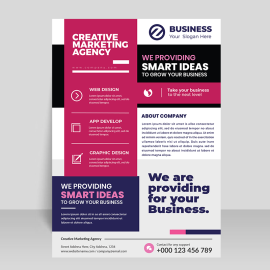 Burgundy flyer leaflet template design