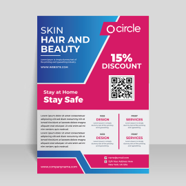 Skin and hair pink color vector poster design