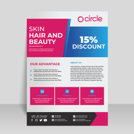 Free vector flyer template for beauty and cosmetic line