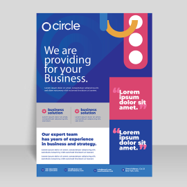 Blue and pink aesthetic vector flyer for free