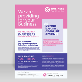 Pink color informational leaflet design