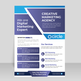 Purple gradient flyer template