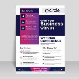 Blue purple abstract aesthetic purple flyer design vector