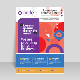 Funky geometric style colorful flyer template