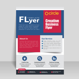 Creative blue business flyer template ready to print