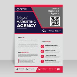 Black vertical brochure cover flyer template