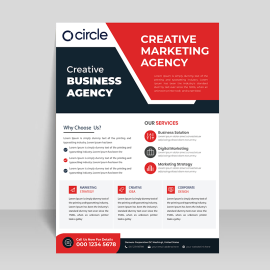 Red black vector template leaflet