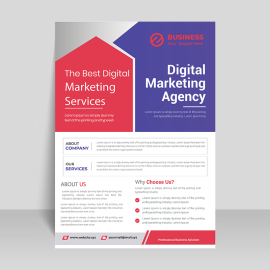 Purple red vector flyer template