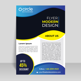 Clean sophisticated blue black combo colors vertical flyer banner template